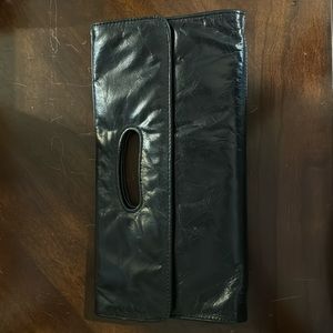 HOBO black leather clutch purse